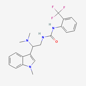 molecular formula C21H23F3N4O B2852540 1-(2-(dimethylamino)-2-(1-methyl-1H-indol-3-yl)ethyl)-3-(2-(trifluoromethyl)phenyl)urea CAS No. 1396866-26-4