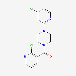 molecular formula C15H14Cl2N4O B2852541 (2-Chloropyridin-3-yl)-[4-(4-chloropyridin-2-yl)piperazin-1-yl]methanone CAS No. 2249177-80-6