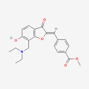 molecular formula C22H23NO5 B2852545 (Z)-methyl 4-((7-((diethylamino)methyl)-6-hydroxy-3-oxobenzofuran-2(3H)-ylidene)methyl)benzoate CAS No. 869077-24-7