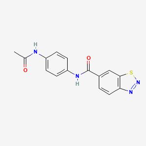 molecular formula C15H12N4O2S B2852550 N-[4-(acetylamino)phenyl]-1,2,3-benzothiadiazole-6-carboxamide CAS No. 951899-81-3