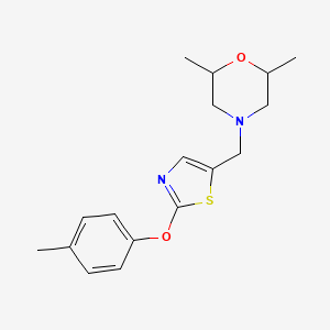 B2852557 2,6-Dimethyl-4-{[2-(4-methylphenoxy)-1,3-thiazol-5-yl]methyl}morpholine CAS No. 860650-05-1