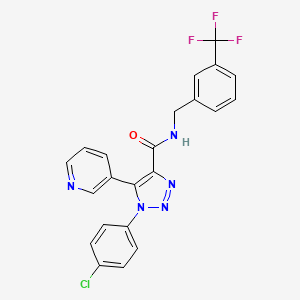 molecular formula C22H15ClF3N5O B2852574 1-(4-chlorophenyl)-5-(pyridin-3-yl)-N-{[3-(trifluoromethyl)phenyl]methyl}-1H-1,2,3-triazole-4-carboxamide CAS No. 1207027-54-0