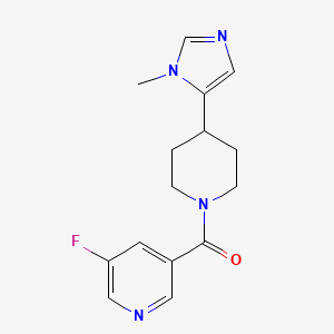 molecular formula C15H17FN4O B2852610 3-fluoro-5-[4-(1-methyl-1H-imidazol-5-yl)piperidine-1-carbonyl]pyridine CAS No. 2320146-55-0