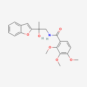 molecular formula C21H23NO6 B2852613 N-[2-(1-benzofuran-2-yl)-2-hydroxypropyl]-2,3,4-trimethoxybenzamide CAS No. 2034545-80-5