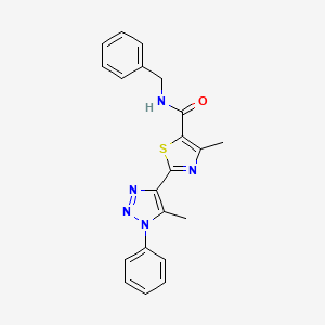 molecular formula C21H19N5OS B2852623 N-benzyl-4-methyl-2-(5-methyl-1-phenyl-1H-1,2,3-triazol-4-yl)-1,3-thiazole-5-carboxamide CAS No. 1190001-93-4
