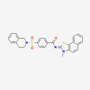 molecular formula C28H23N3O3S2 B2852652 N-[(2E)-3-methyl-2H,3H-naphtho[2,1-d][1,3]thiazol-2-ylidene]-4-(1,2,3,4-tetrahydroisoquinoline-2-sulfonyl)benzamide CAS No. 441290-90-0