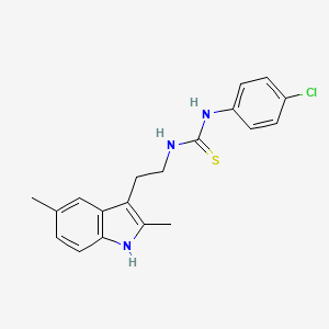 molecular formula C19H20ClN3S B2852682 1-(4-chlorophenyl)-3-[2-(2,5-dimethyl-1H-indol-3-yl)ethyl]thiourea CAS No. 847389-81-5