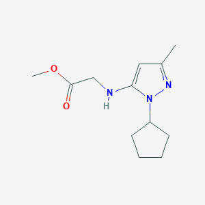 molecular formula C12H19N3O2 B2852685 Methyl 2-[(2-cyclopentyl-5-methylpyrazol-3-yl)amino]acetate CAS No. 2247206-25-1