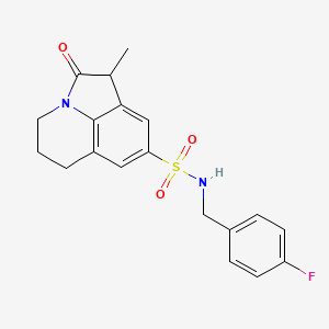 molecular formula C19H19FN2O3S B2852686 N-(4-fluorobenzyl)-1-methyl-2-oxo-2,4,5,6-tetrahydro-1H-pyrrolo[3,2,1-ij]quinoline-8-sulfonamide CAS No. 898411-56-8