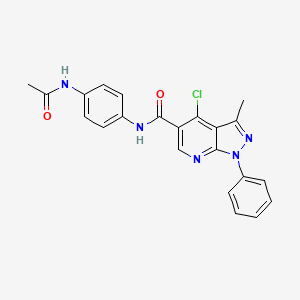 molecular formula C22H18ClN5O2 B2852710 N-(4-acetamidophenyl)-4-chloro-3-methyl-1-phenylpyrazolo[3,4-b]pyridine-5-carboxamide CAS No. 899985-70-7