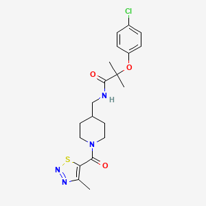 2-(4-chlorophenoxy)-2-methyl-N-((1-(4-methyl-1,2,3-thiadiazole-5-carbonyl)piperidin-4-yl)methyl)propanamide