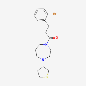 molecular formula C18H25BrN2OS B2852724 3-(2-Bromophenyl)-1-[4-(thiolan-3-yl)-1,4-diazepan-1-yl]propan-1-one CAS No. 2320378-15-0