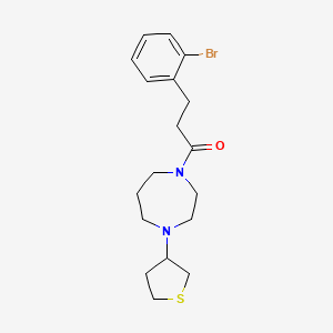 3-(2-Bromophenyl)-1-(4-(tetrahydrothiophen-3-yl)-1,4-diazepan-1-yl)propan-1-one