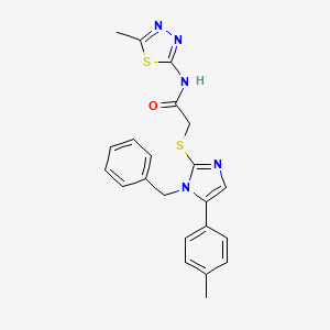2-((1-benzyl-5-(p-tolyl)-1H-imidazol-2-yl)thio)-N-(5-methyl-1,3,4-thiadiazol-2-yl)acetamide