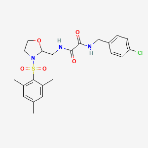 N1-(4-chlorobenzyl)-N2-((3-(mesitylsulfonyl)oxazolidin-2-yl)methyl)oxalamide