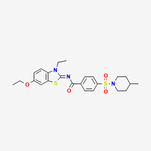 (Z)-N-(6-ethoxy-3-ethylbenzo[d]thiazol-2(3H)-ylidene)-4-((4-methylpiperidin-1-yl)sulfonyl)benzamide