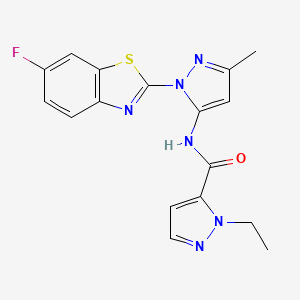 1-ethyl-N-(1-(6-fluorobenzo[d]thiazol-2-yl)-3-methyl-1H-pyrazol-5-yl)-1H-pyrazole-5-carboxamide