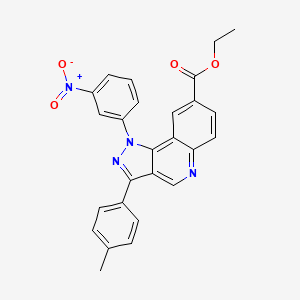 ethyl 3-(4-methylphenyl)-1-(3-nitrophenyl)-1H-pyrazolo[4,3-c]quinoline-8-carboxylate
