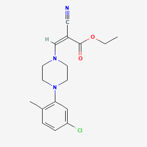 molecular formula C17H20ClN3O2 B2852756 ethyl (2Z)-3-[4-(5-chloro-2-methylphenyl)piperazin-1-yl]-2-cyanoprop-2-enoate CAS No. 1025148-36-0