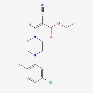 Ethyl 3-(4-(5-chloro-2-methylphenyl)piperazinyl)-2-cyanoprop-2-enoate