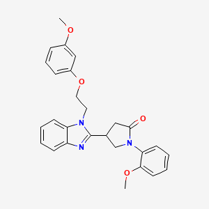 molecular formula C27H27N3O4 B2852757 4-{1-[2-(3-methoxyphenoxy)ethyl]-1H-1,3-benzodiazol-2-yl}-1-(2-methoxyphenyl)pyrrolidin-2-one CAS No. 912897-65-5