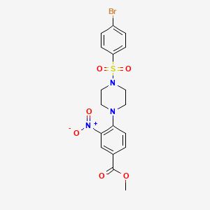 Methyl 4-{4-[(4-bromophenyl)sulfonyl]piperazino}-3-nitrobenzenecarboxylate