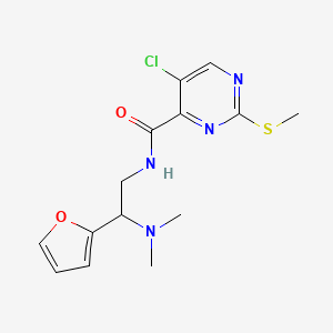 5-chloro-N-[2-(dimethylamino)-2-(furan-2-yl)ethyl]-2-(methylsulfanyl)pyrimidine-4-carboxamide