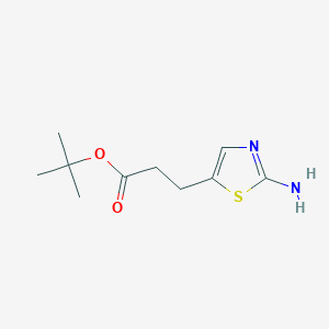 molecular formula C10H16N2O2S B2852774 tert-Butyl 3-(2-aminothiazol-5-yl)propanoate CAS No. 2282450-30-8