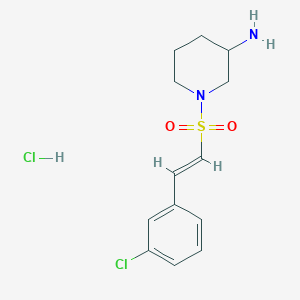 1-[(E)-2-(3-Chlorophenyl)ethenyl]sulfonylpiperidin-3-amine;hydrochloride