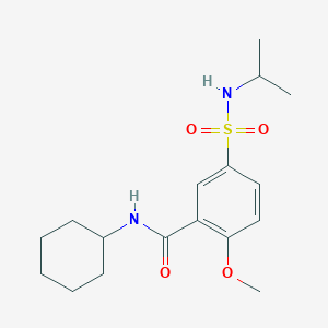 molecular formula C17H26N2O4S B285279 N-cyclohexyl-5-[(isopropylamino)sulfonyl]-2-methoxybenzamide 