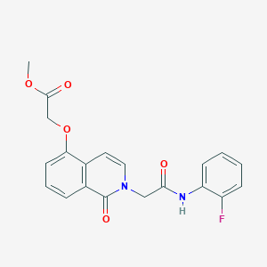 molecular formula C20H17FN2O5 B2852807 methyl 2-[(2-{[(2-fluorophenyl)carbamoyl]methyl}-1-oxo-1,2-dihydroisoquinolin-5-yl)oxy]acetate CAS No. 868224-99-1