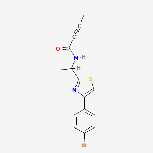 molecular formula C15H13BrN2OS B2852817 N-{1-[4-(4-bromophenyl)-1,3-thiazol-2-yl]ethyl}but-2-ynamide CAS No. 1808743-78-3