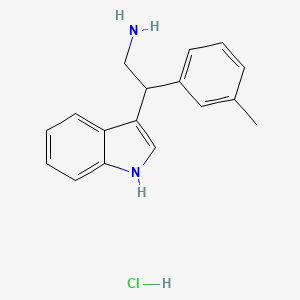 molecular formula C17H19ClN2 B2852818 2-(1H-indol-3-yl)-2-(3-methylphenyl)ethan-1-amine hydrochloride CAS No. 1266689-84-2