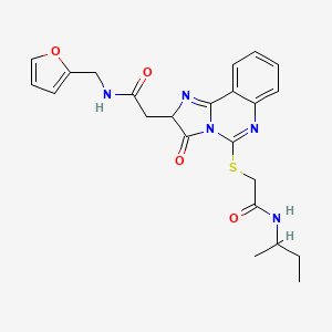molecular formula C23H25N5O4S B2852821 N-(butan-2-yl)-2-{[2-({[(furan-2-yl)methyl]carbamoyl}methyl)-3-oxo-2H,3H-imidazo[1,2-c]quinazolin-5-yl]sulfanyl}acetamide CAS No. 1024313-52-7