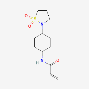molecular formula C12H20N2O3S B2852838 N-[4-(1,1-Dioxo-1,2-thiazolidin-2-yl)cyclohexyl]prop-2-enamide CAS No. 2411249-97-1