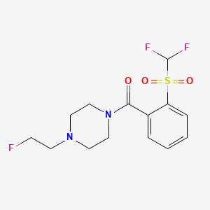 molecular formula C14H17F3N2O3S B2852845 (2-((二氟甲基)磺酰基)苯基)(4-(2-氟乙基)哌嗪-1-基)甲苯酮 CAS No. 2034226-26-9
