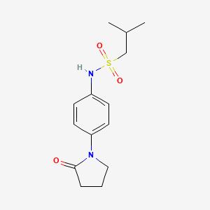 molecular formula C14H20N2O3S B2852848 2-methyl-N-(4-(2-oxopyrrolidin-1-yl)phenyl)propane-1-sulfonamide CAS No. 953205-36-2