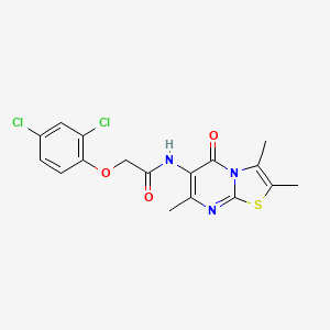 molecular formula C17H15Cl2N3O3S B2852849 2-(2,4-dichlorophenoxy)-N-(2,3,7-trimethyl-5-oxo-5H-thiazolo[3,2-a]pyrimidin-6-yl)acetamide CAS No. 1020979-85-4