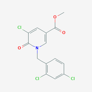 molecular formula C14H10Cl3NO3 B2852850 Methyl 5-chloro-1-(2,4-dichlorobenzyl)-6-oxo-1,6-dihydro-3-pyridinecarboxylate CAS No. 242797-32-6