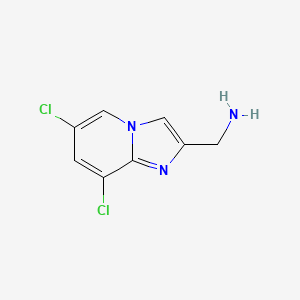 molecular formula C8H7Cl2N3 B2852853 {6,8-Dichloroimidazo[1,2-a]pyridin-2-yl}methanamine CAS No. 1216237-38-5