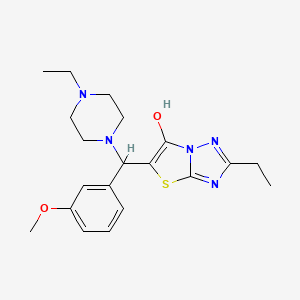 molecular formula C20H27N5O2S B2852856 2-Ethyl-5-((4-ethylpiperazin-1-yl)(3-methoxyphenyl)methyl)thiazolo[3,2-b][1,2,4]triazol-6-ol CAS No. 898366-37-5