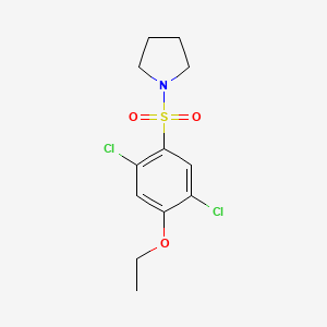 molecular formula C12H15Cl2NO3S B2852857 1-(2,5-Dichloro-4-ethoxyphenyl)sulfonylpyrrolidine CAS No. 723745-29-7
