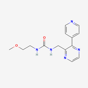 3-(2-Methoxyethyl)-1-{[3-(pyridin-4-yl)pyrazin-2-yl]methyl}urea