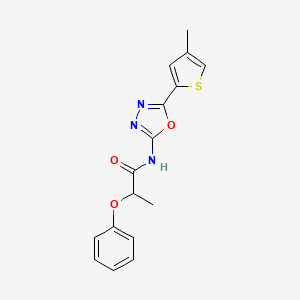molecular formula C16H15N3O3S B2852868 N-[5-(4-methylthiophen-2-yl)-1,3,4-oxadiazol-2-yl]-2-phenoxypropanamide CAS No. 1351620-31-9
