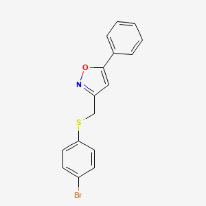 molecular formula C16H12BrNOS B2852885 3-{[(4-Bromophenyl)sulfanyl]methyl}-5-phenylisoxazole CAS No. 339019-74-8