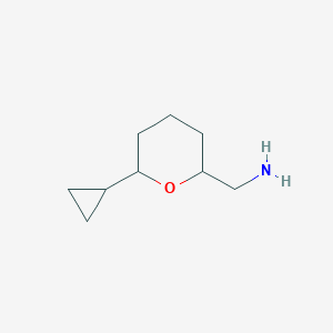 molecular formula C9H17NO B2852888 (6-Cyclopropyltetrahydro-2H-pyran-2-yl)methanamine CAS No. 1866189-51-6