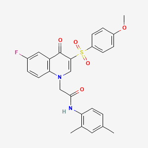 molecular formula C26H23FN2O5S B2852889 N-(2,4-dimethylphenyl)-2-[6-fluoro-3-(4-methoxybenzenesulfonyl)-4-oxo-1,4-dihydroquinolin-1-yl]acetamide CAS No. 872198-86-2