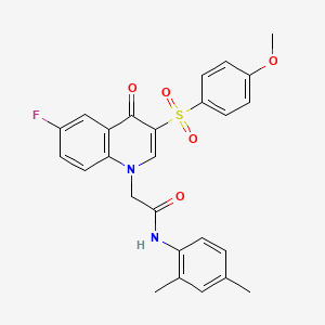 molecular formula C26H23FN2O5S B2852889 N-(2,4-dimethylphenyl)-2-[6-fluoro-3-(4-methoxyphenyl)sulfonyl-4-oxoquinolin-1-yl]acetamide CAS No. 872198-86-2