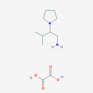 molecular formula C11H22N2O4 B2852902 3-Methyl-2-(pyrrolidin-1-yl)butan-1-amine oxalate CAS No. 2034585-57-2