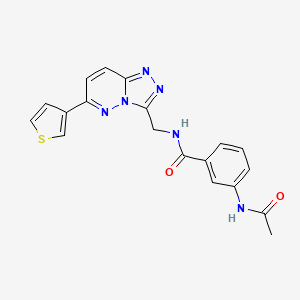 molecular formula C19H16N6O2S B2852906 3-acetamido-N-((6-(thiophen-3-yl)-[1,2,4]triazolo[4,3-b]pyridazin-3-yl)methyl)benzamide CAS No. 1903765-41-2